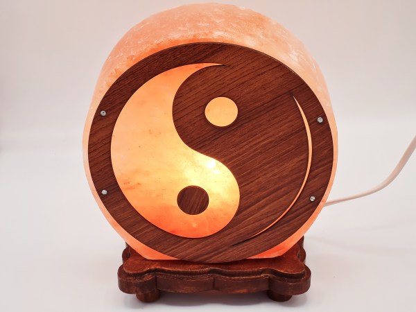 Lampe de sel de l'Himalaya Ying yang 5kg